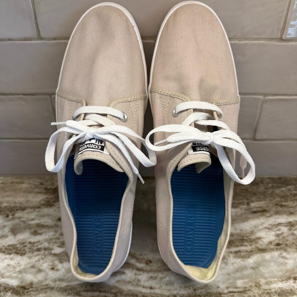 Converse All-Star Riff Ox Beige Canvas Lace Up Shoes Sneakers Men Size 13